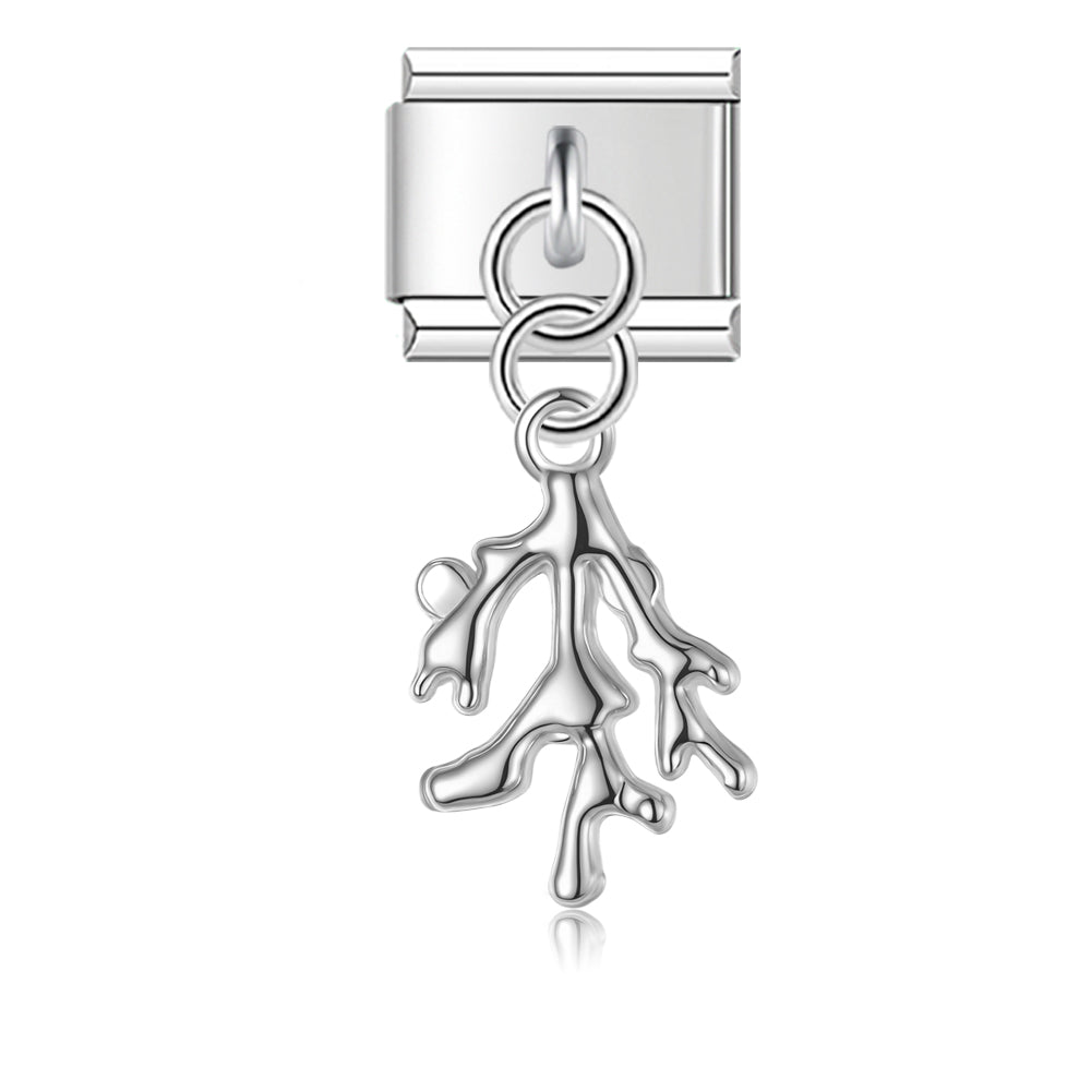 Ocean Coral – Silver Italian Pendant Charm