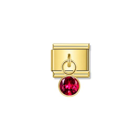 October Birthstone with CZ – gold Italian pendant charm by Italycharm