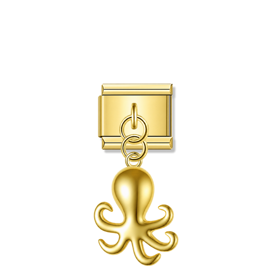 Octopus – Gold Italian Pendant Charm – Italian charm by Italycharm