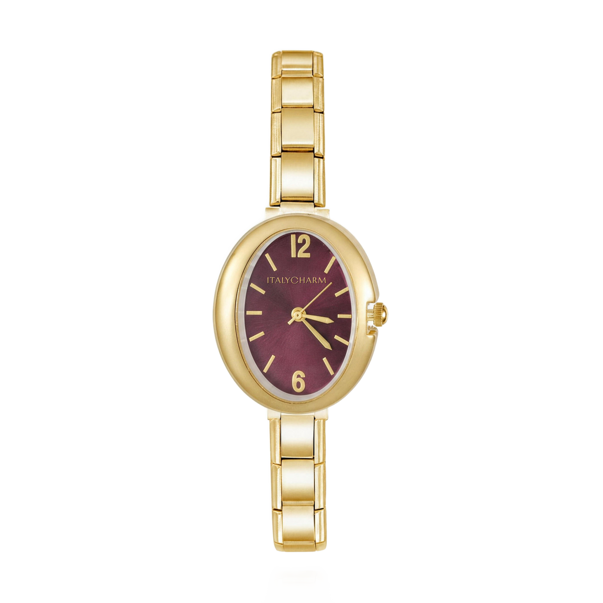 Oria Vintage – Burgundy Dial Gold Women's Watch | Italycharm – Italian charm watch by Italycharm