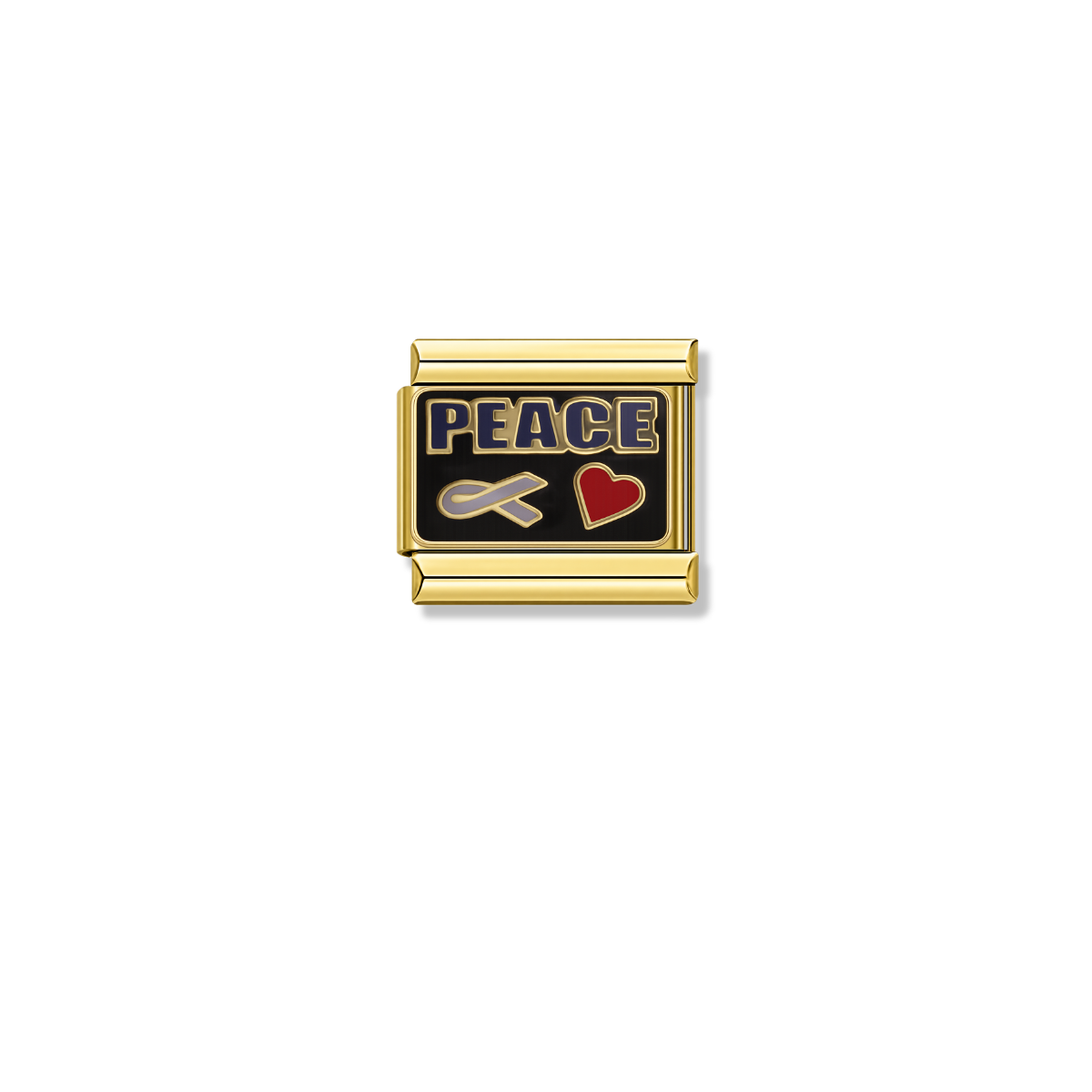 PEACE – gold Italian charm by Italycharm