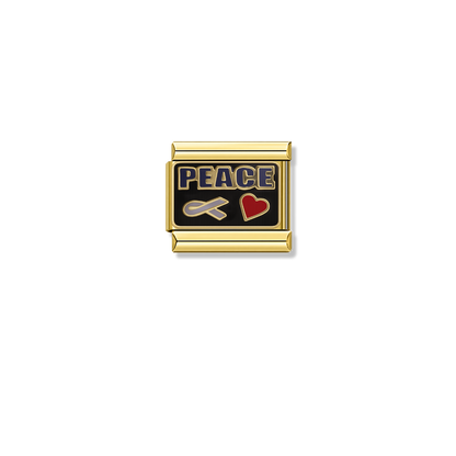 PEACE – gold Italian charm by Italycharm
