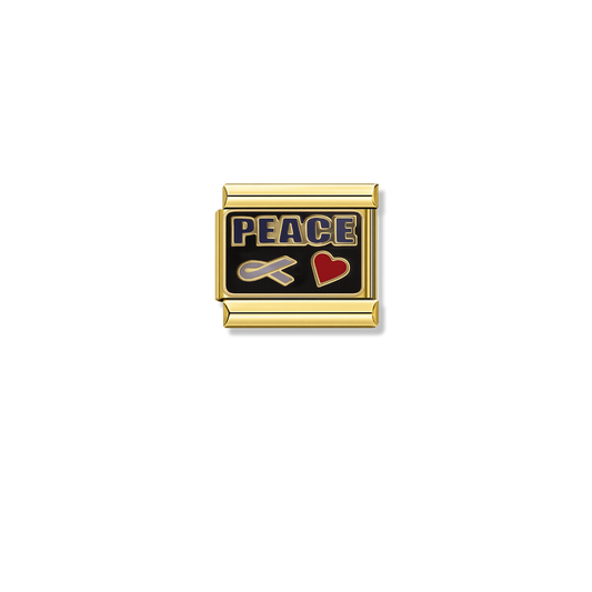 PEACE – gold Italian charm by Italycharm