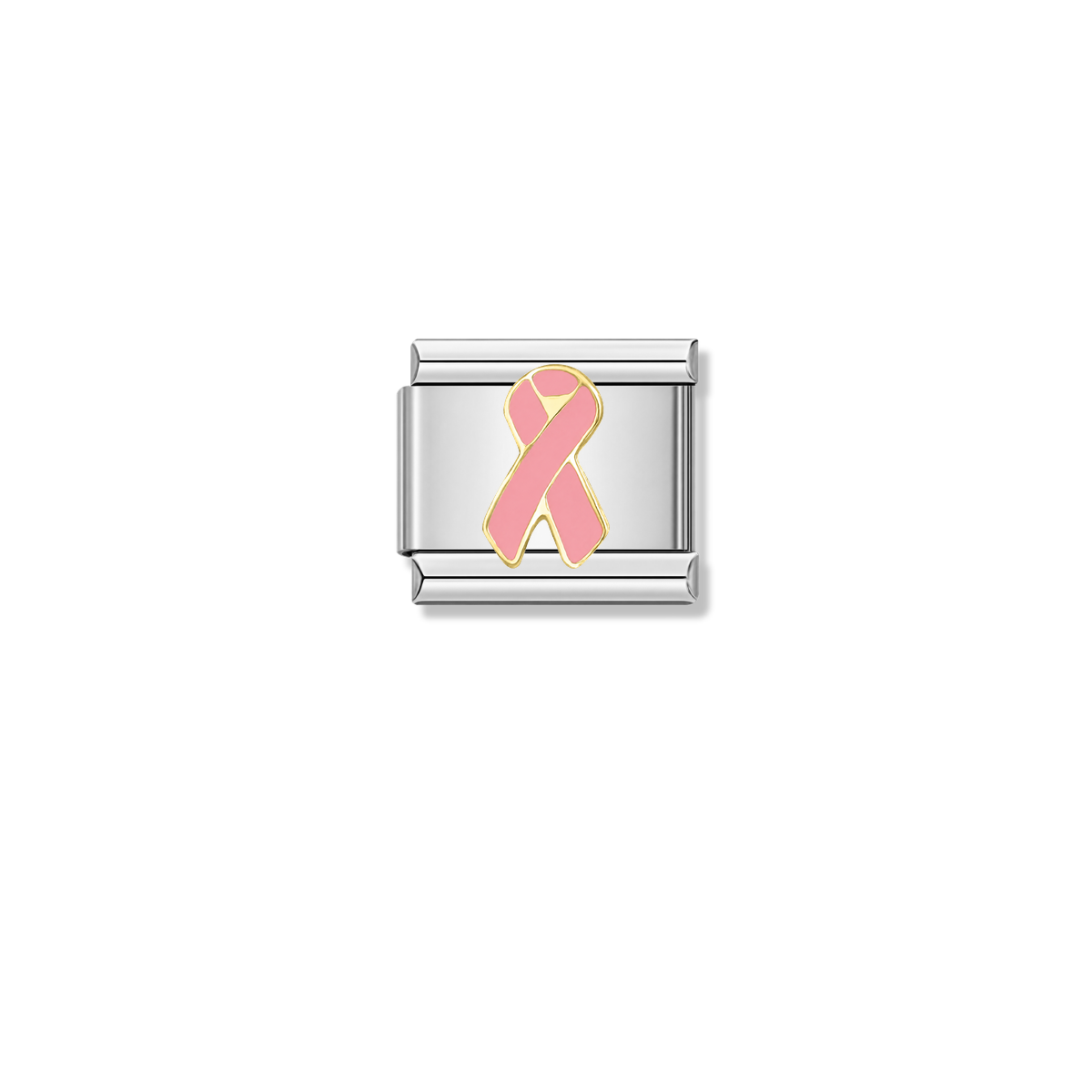 Pink Ribbon – silver Italian charm by Italycharm