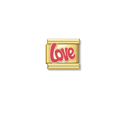 PINK LOVE – gold Italian charm by Italycharm