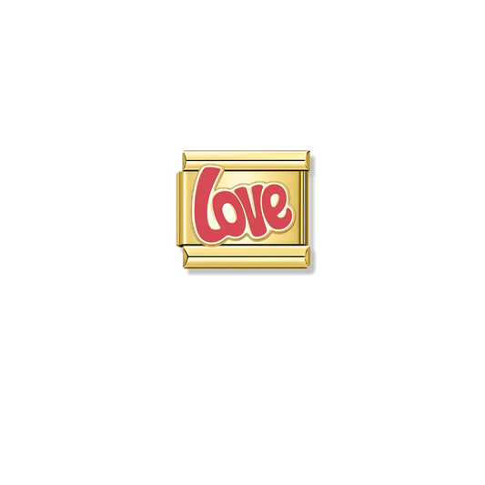 PINK LOVE – gold Italian charm by Italycharm