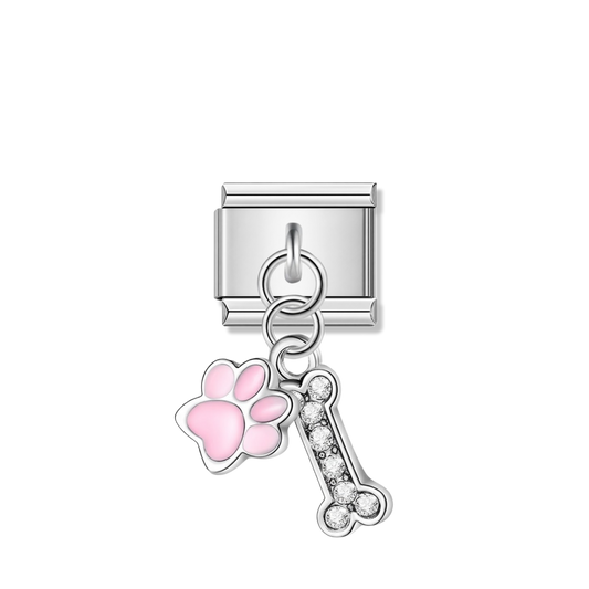 Paw & Bone – silver Italian pendant charm by Italycharm