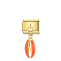 Peach Shell - Gold Pendant Charm