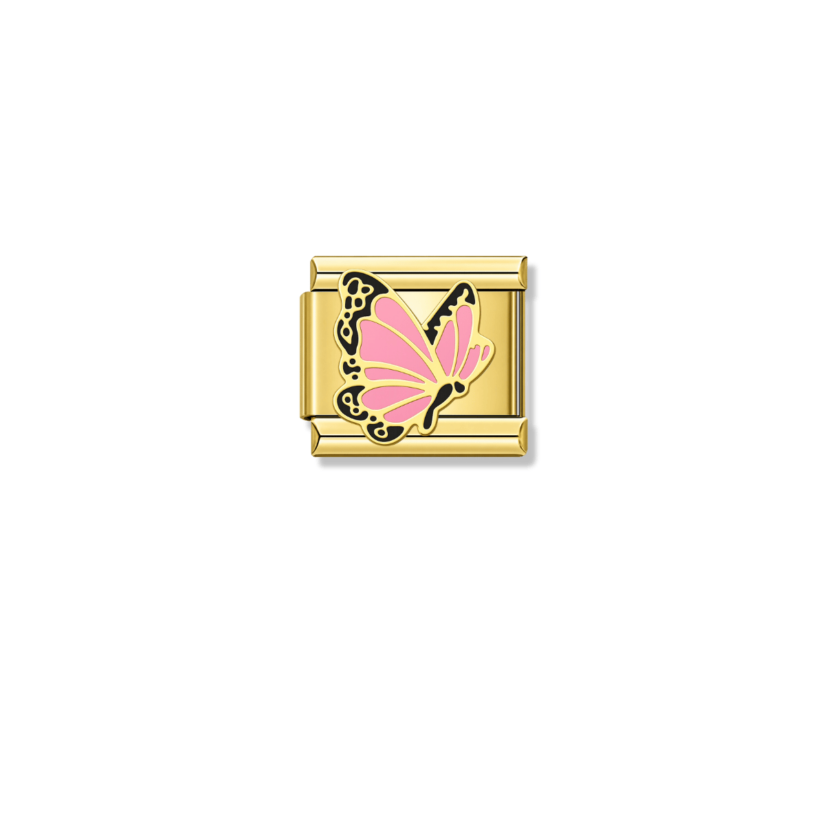 Pink Butterfly – gold Italian charm by Italycharm