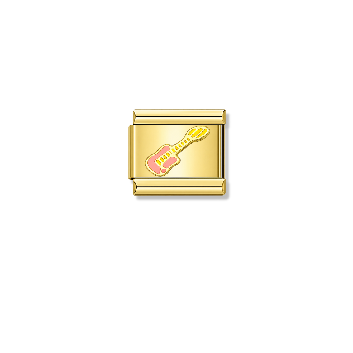 Pink Electric Guitar – gold Italian charm by Italycharm