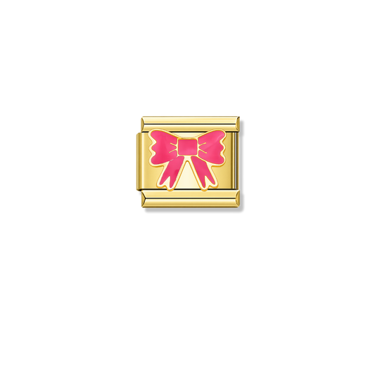 Pink Ribbon Charm - Gold Charm