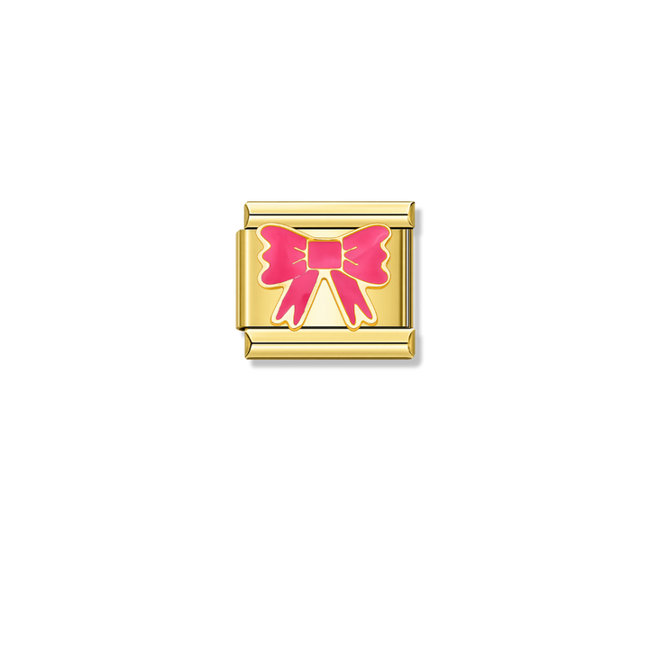 Pink Ribbon Charm - Gold Charm