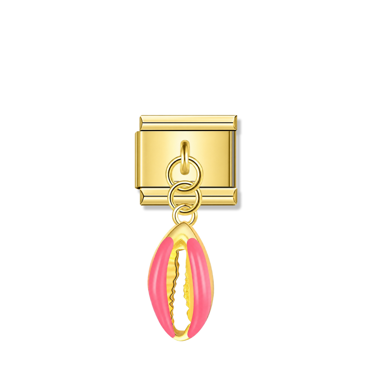 Pink Shell - Gold Pendant Charm