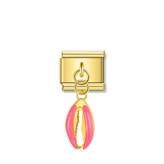 Pink Shell – gold Italian pendant charm by Italycharm
