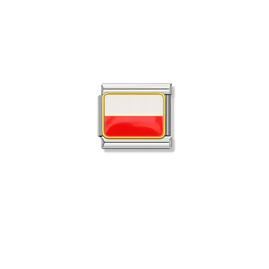 Poland Flag – silver Italian charm by Italycharm