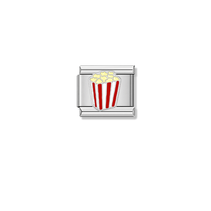 Popcorn Bliss – silver Italian charm by Italycharm