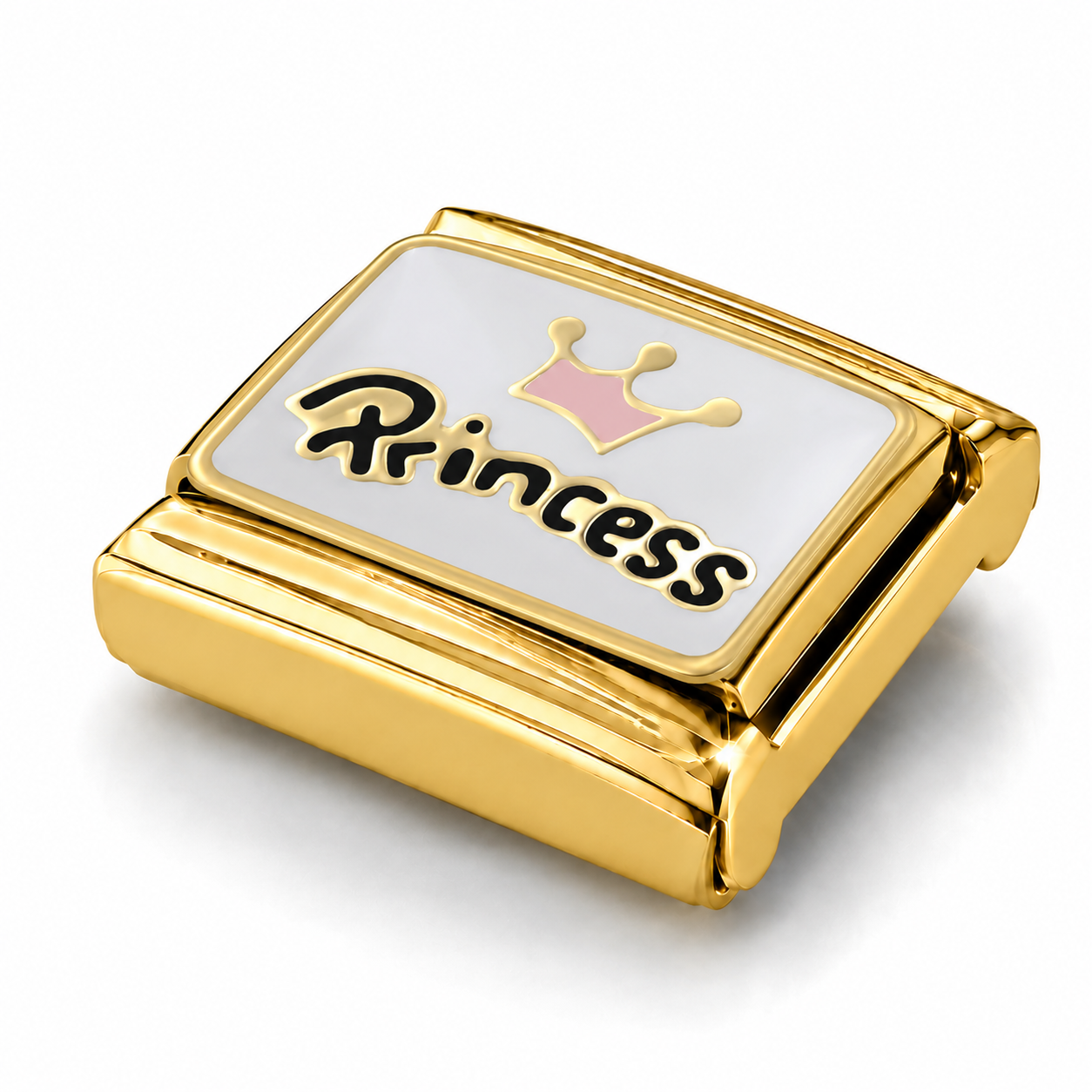 Princess – gold Italian charm close-up view