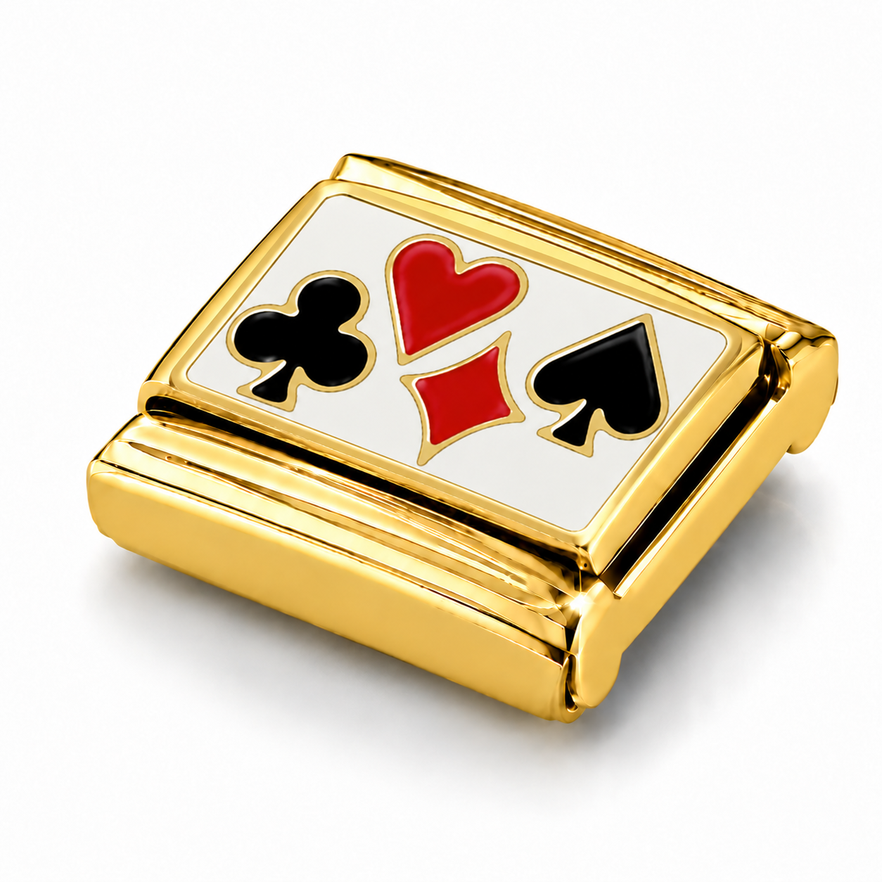 Quartet of Fortune – gold Italian charm close-up view