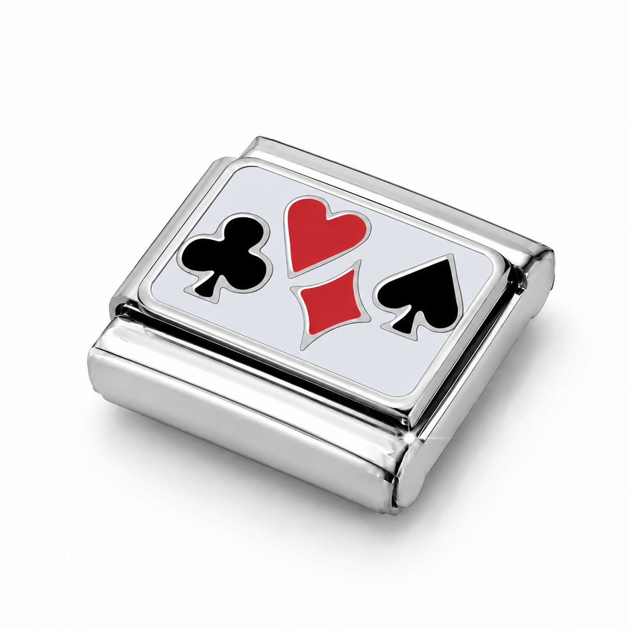 Quartet of Fortune – silver Italian charm close-up view