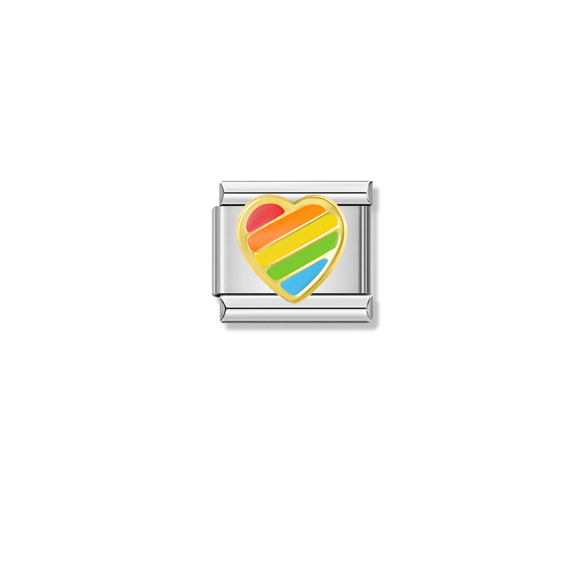 Rainbow Heart – silver Italian charm by Italycharm