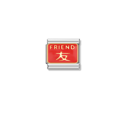 RED FRIEND – silver Italian charm by Italycharm