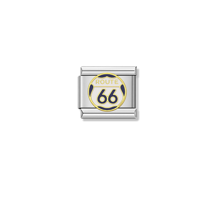 ROUTE 66 – silver Italian charm by Italycharm