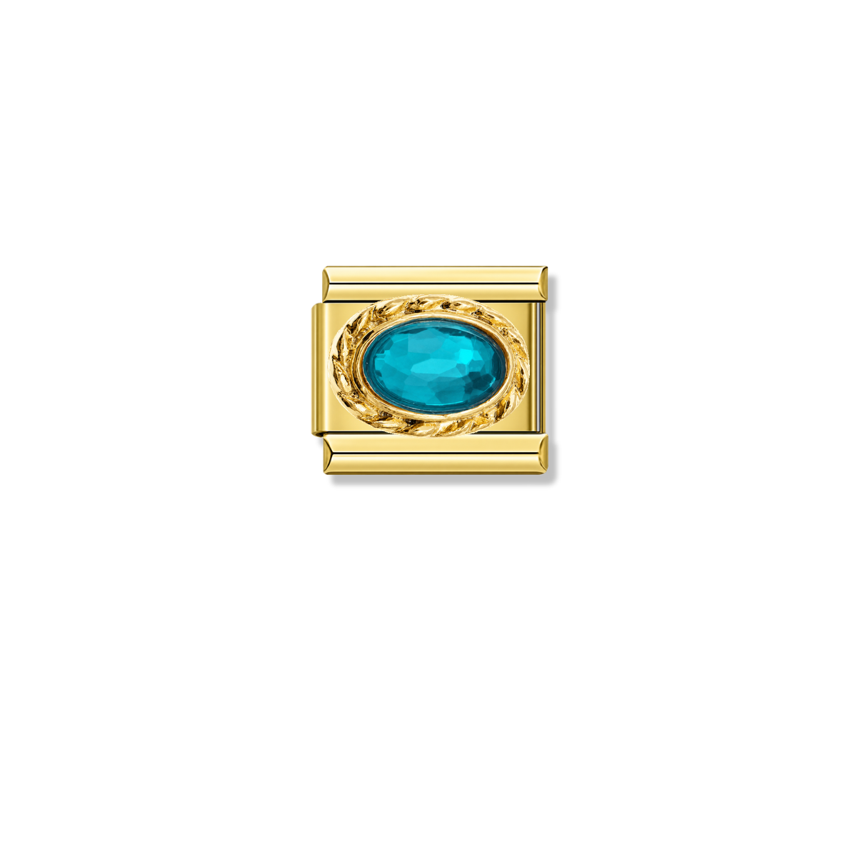 Royal Aquamarine Resin Charm - Silver & Gold Charm – Italian charm by Italycharm