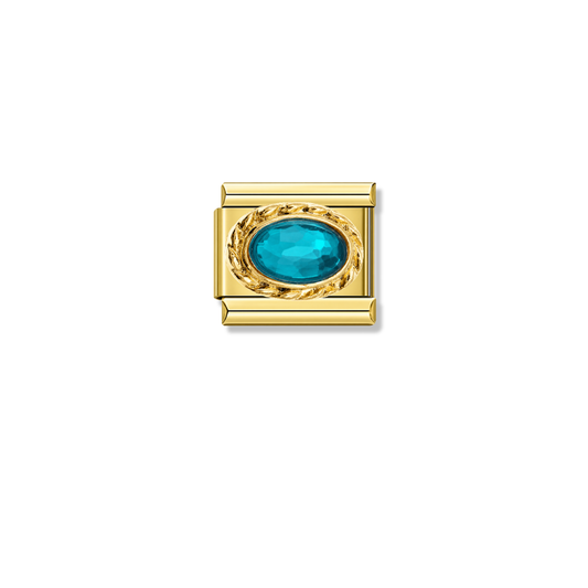 Royal Aquamarine Resin Charm - Silver & Gold Charm – Italian charm by Italycharm