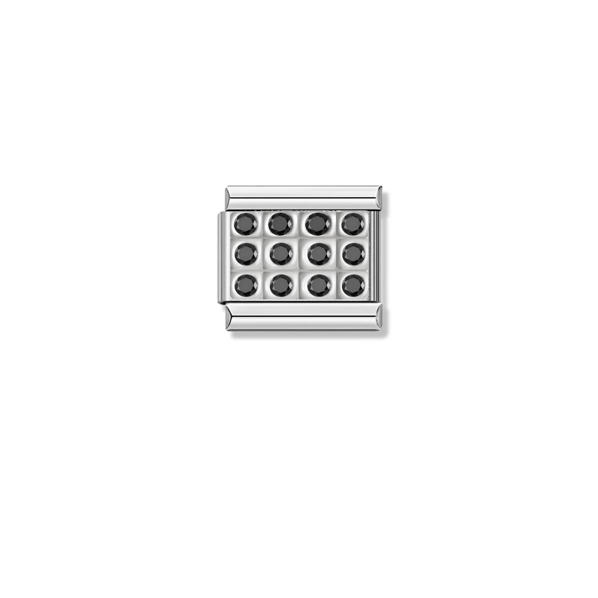 Royal Charm with Black CZ – silver Italian charm by Italycharm