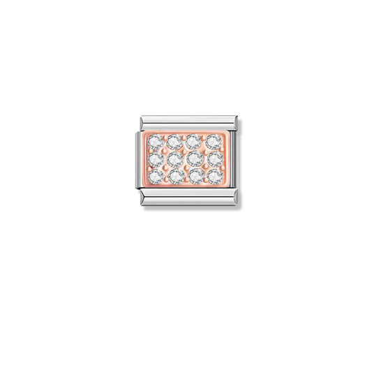 Royal Charm with White CZ – silver Italian charm by Italycharm