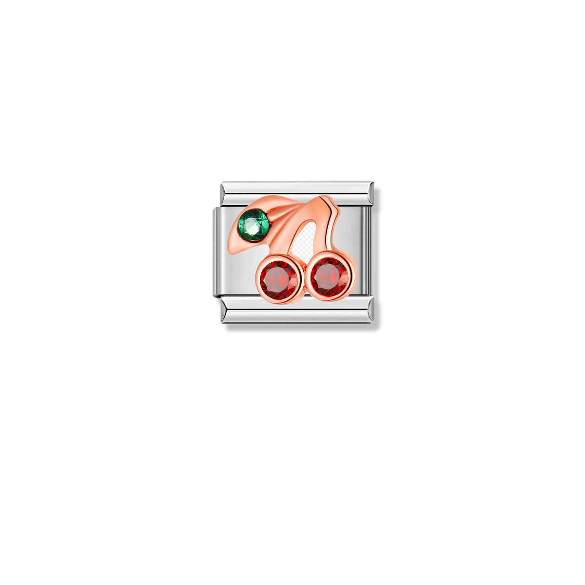 Royal Cherry with CZ – silver Italian charm by Italycharm