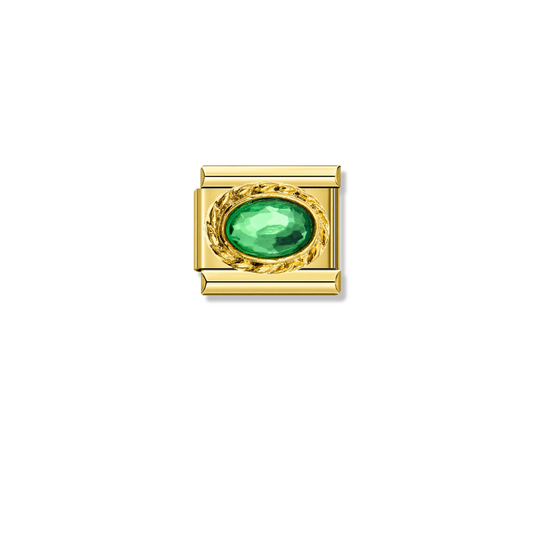Royal Emerald Resin - Silver & Gold Charm – Italian charm by Italycharm