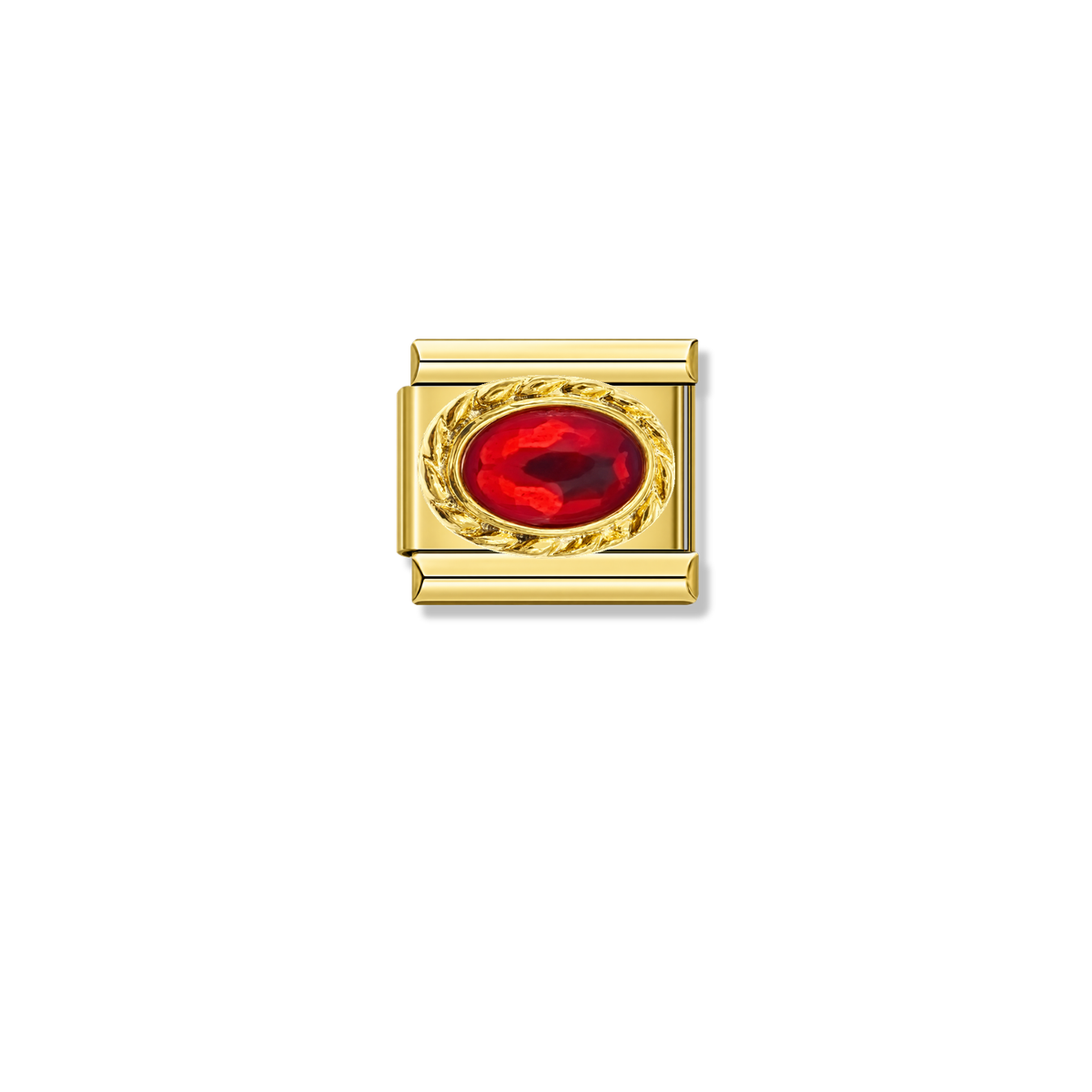 Royal Garnet Resin Charm - Silver & Gold Charm – Italian charm by Italycharm