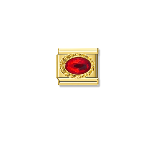 Royal Garnet Resin Charm - Silver & Gold Charm – Italian charm by Italycharm