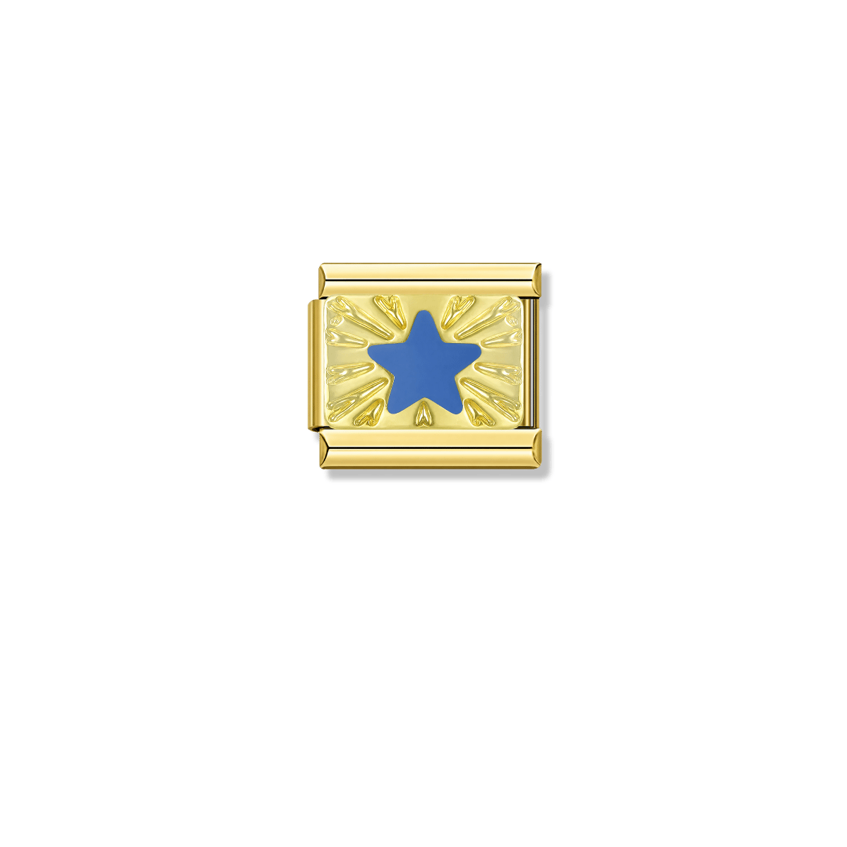 Radiant Blue Star – gold Italian charm by Italycharm