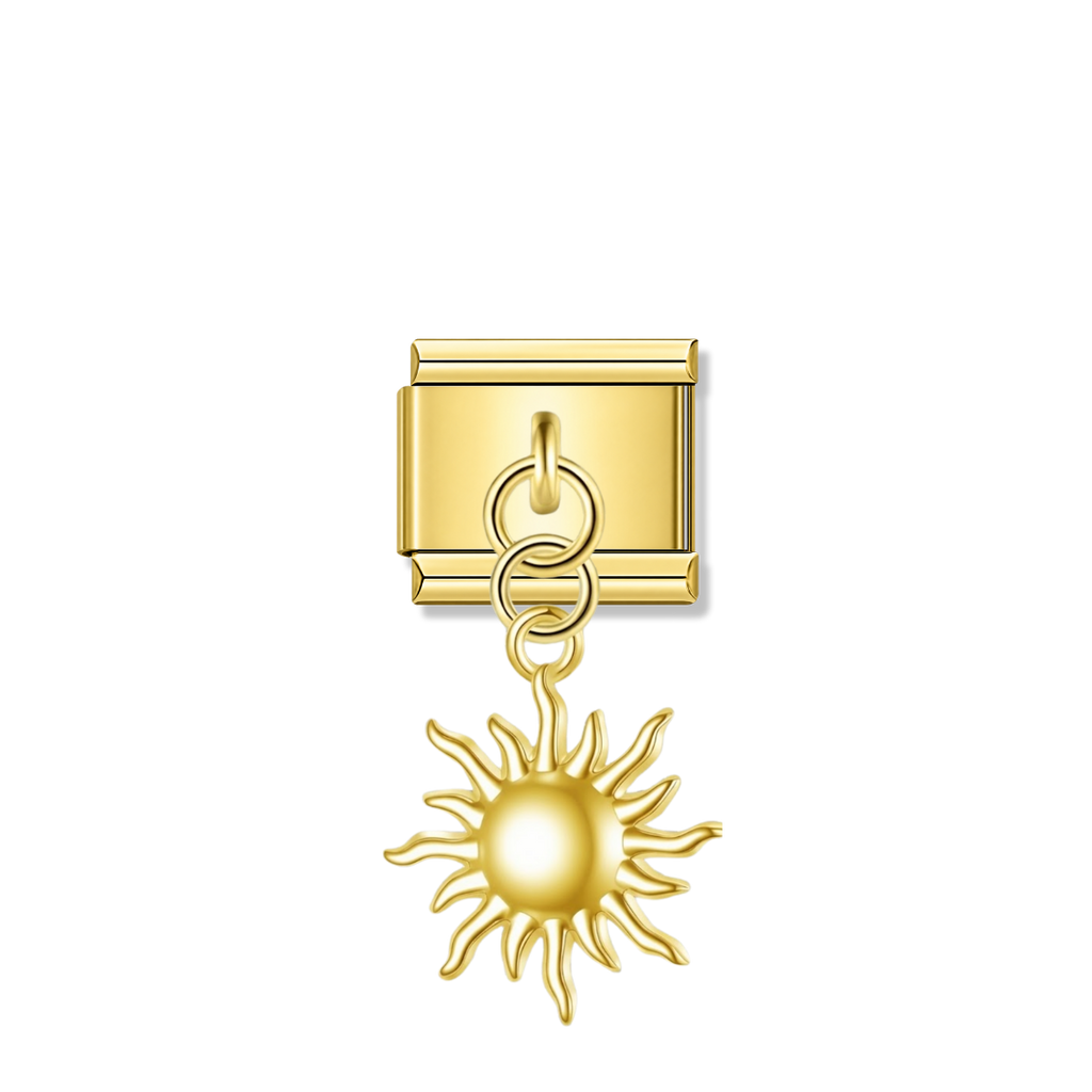 Radiant Sun – Gold Italian Pendant Charm