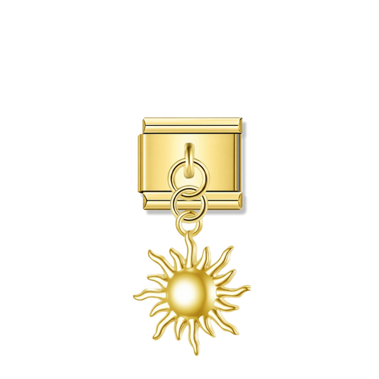 Radiant Sun – Gold Italian Pendant Charm – Italian charm by Italycharm