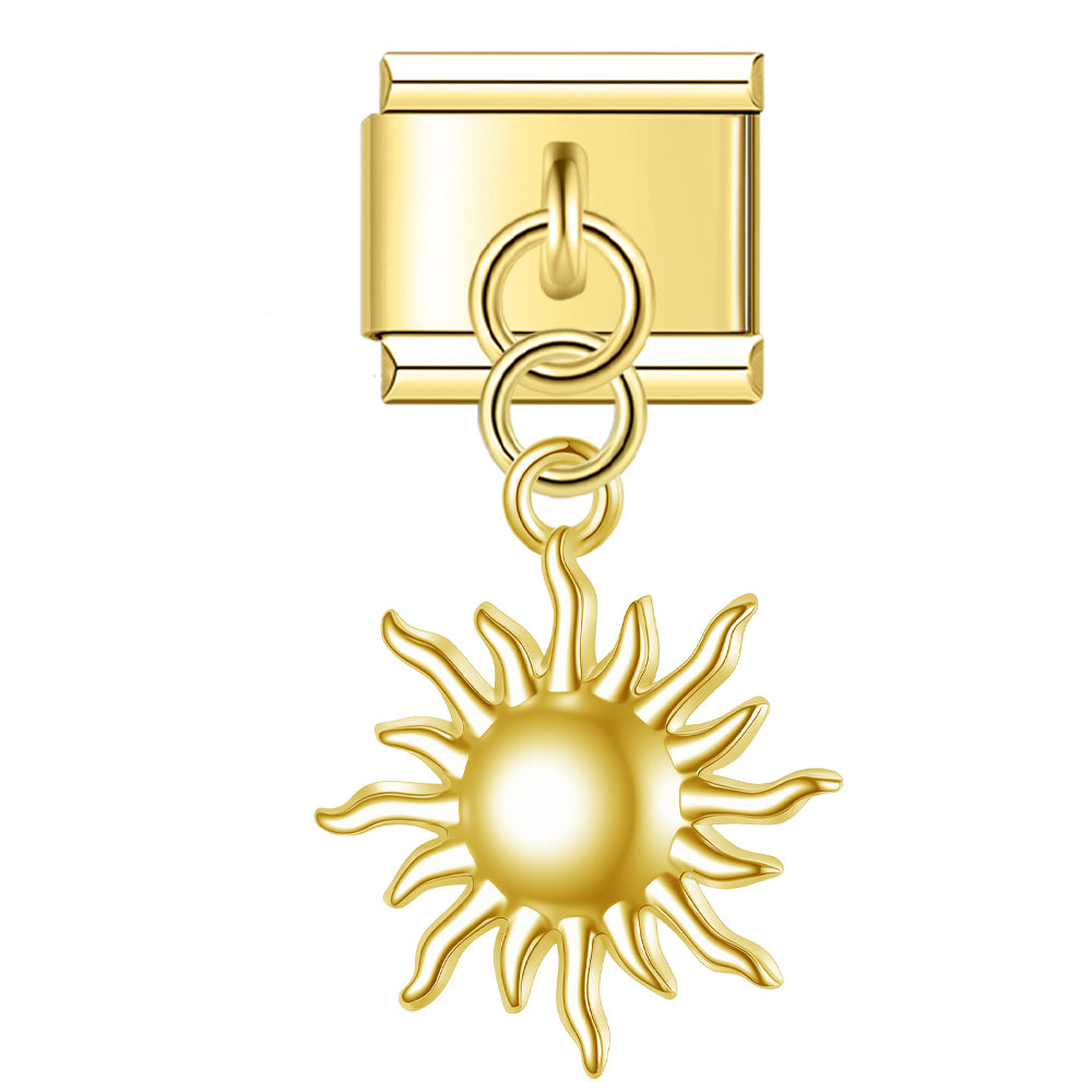 Radiant Sun – Gold Italian Pendant Charm