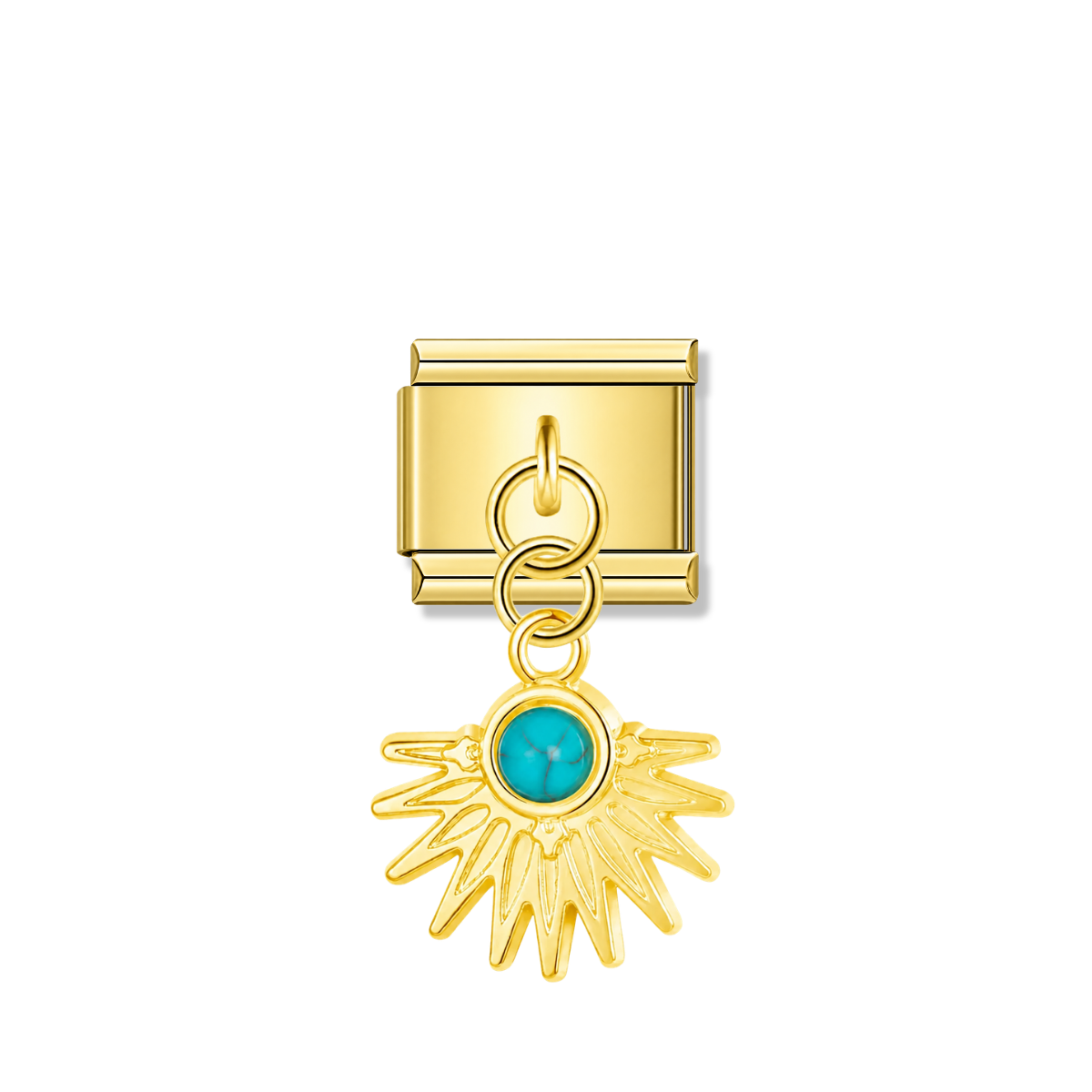 Radiant Sunburst – gold Italian pendant charm by Italycharm