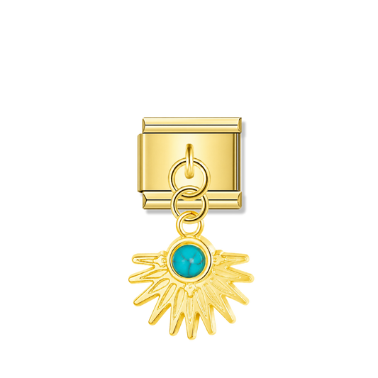 Radiant Sunburst – gold Italian pendant charm by Italycharm