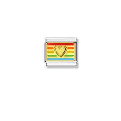 Rainbow Flag – silver Italian charm by Italycharm