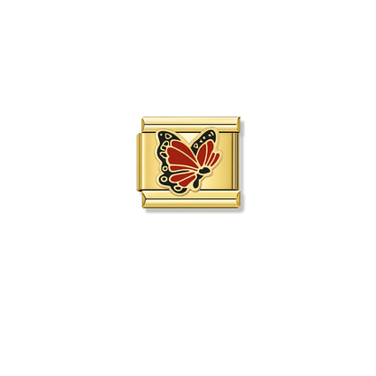 Red Butterfly – gold Italian charm by Italycharm