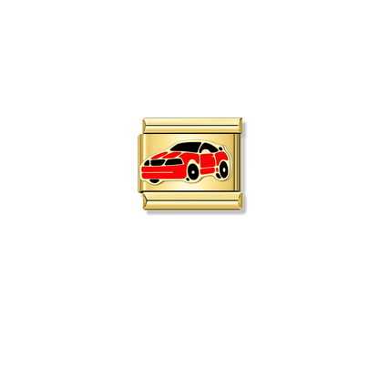 Red Car – gold Italian charm by Italycharm