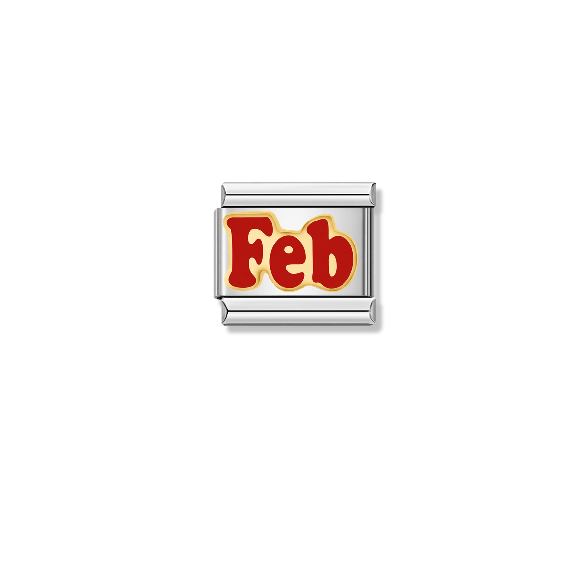 Red February – silver Italian charm by Italycharm