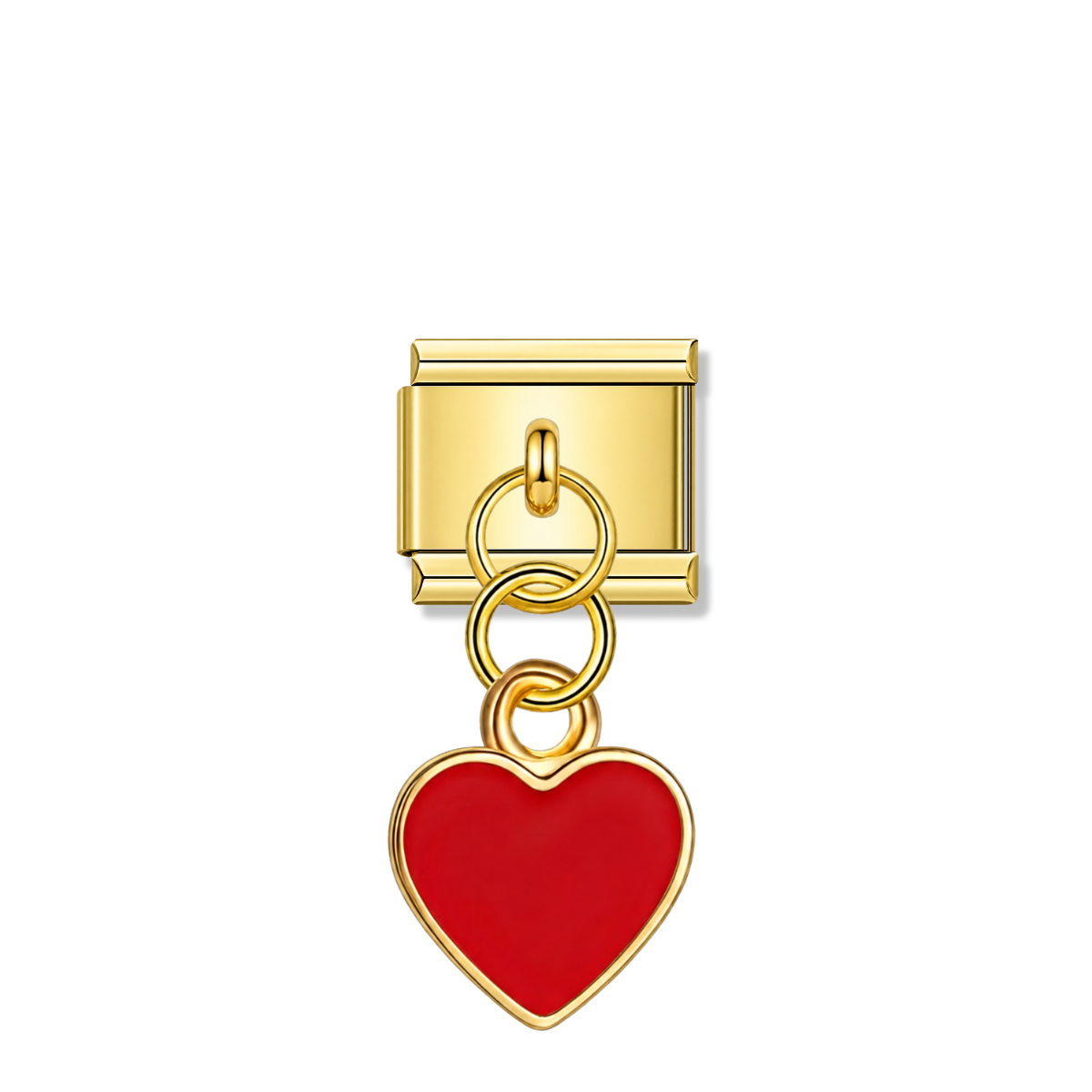 Red Heart – gold Italian pendant charm by Italycharm