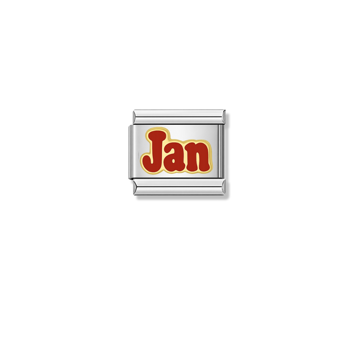 Red January – silver Italian charm by Italycharm