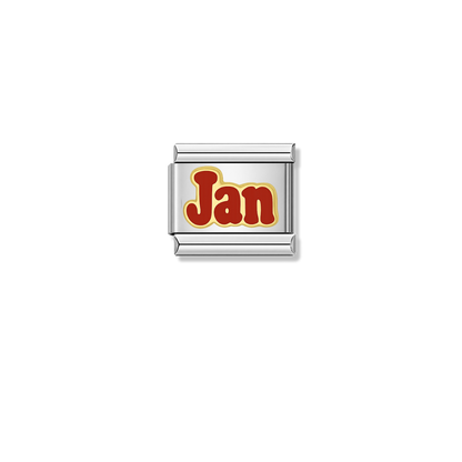 Red January – silver Italian charm by Italycharm