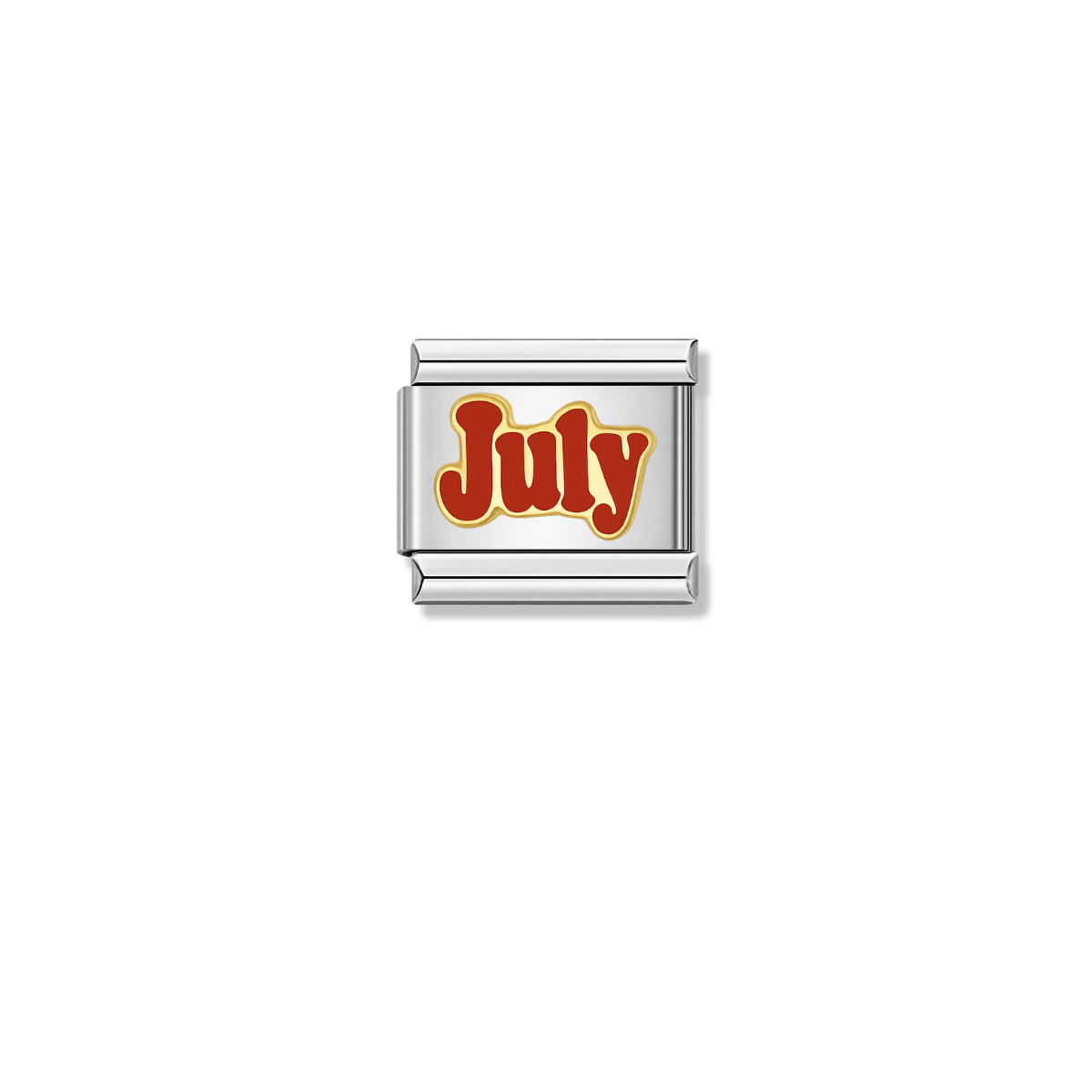 Red July – silver Italian charm by Italycharm