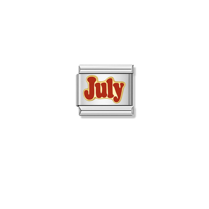 Red July – silver Italian charm by Italycharm