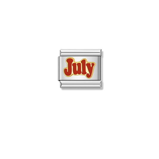 Red July – silver Italian charm by Italycharm
